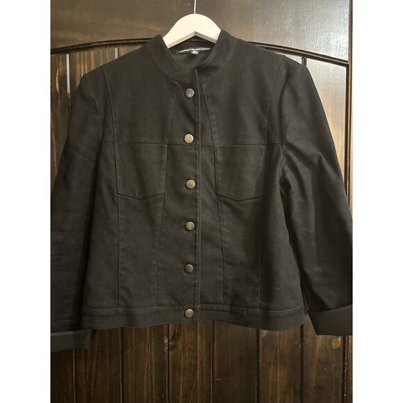 Company‎ Ellen Tracy Women’s Banded Collar Button Jacket SZ L Business Casual - Picture 2 of 7